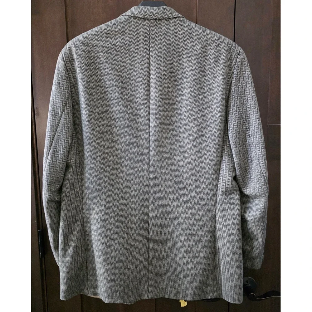 Polo University Club Ralph Lauren Herringbone Wool Blazer Grey Mens 44T